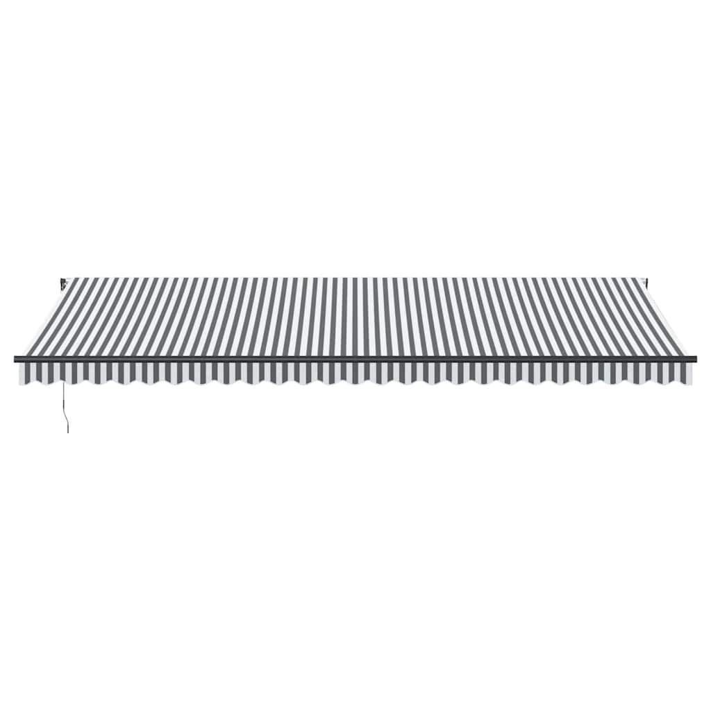 Luifel handmatig uittrekbaar en LED 600x300 cm antraciet en wit