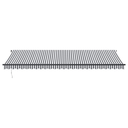 Luifel handmatig uittrekbaar en LED 600x300 cm antraciet en wit