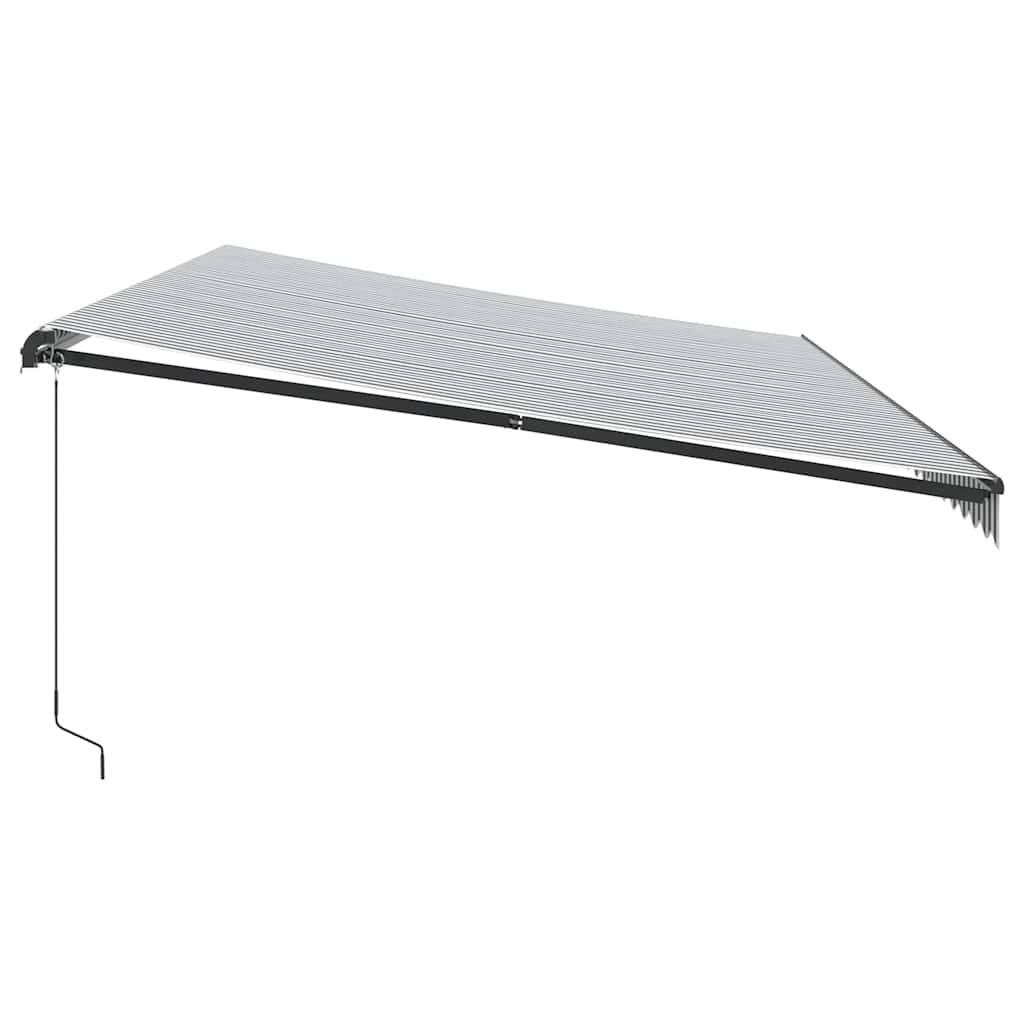 Luifel handmatig uittrekbaar en LED 600x300 cm antraciet en wit