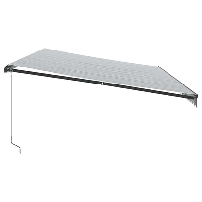 Luifel handmatig uittrekbaar en LED 600x300 cm antraciet en wit