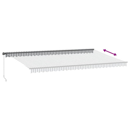 Luifel handmatig uittrekbaar en LED 600x300 cm antraciet en wit