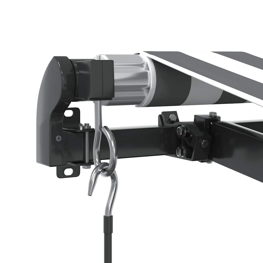 Luifel handmatig uittrekbaar en LED 600x300 cm antraciet en wit