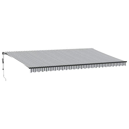 Luifel automatisch uittrekbaar 600x300 cm antracietkleur en wit