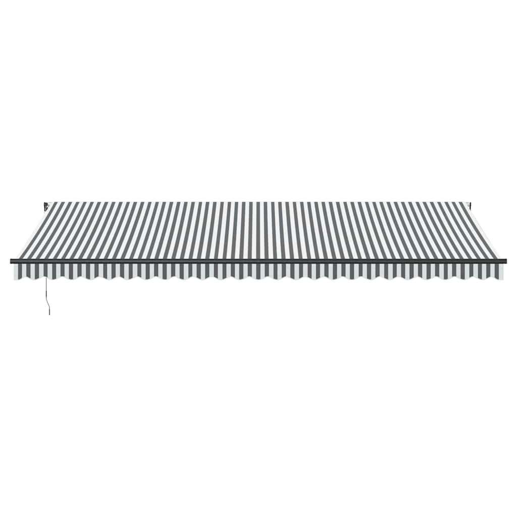 Luifel automatisch uittrekbaar 600x300 cm antracietkleur en wit