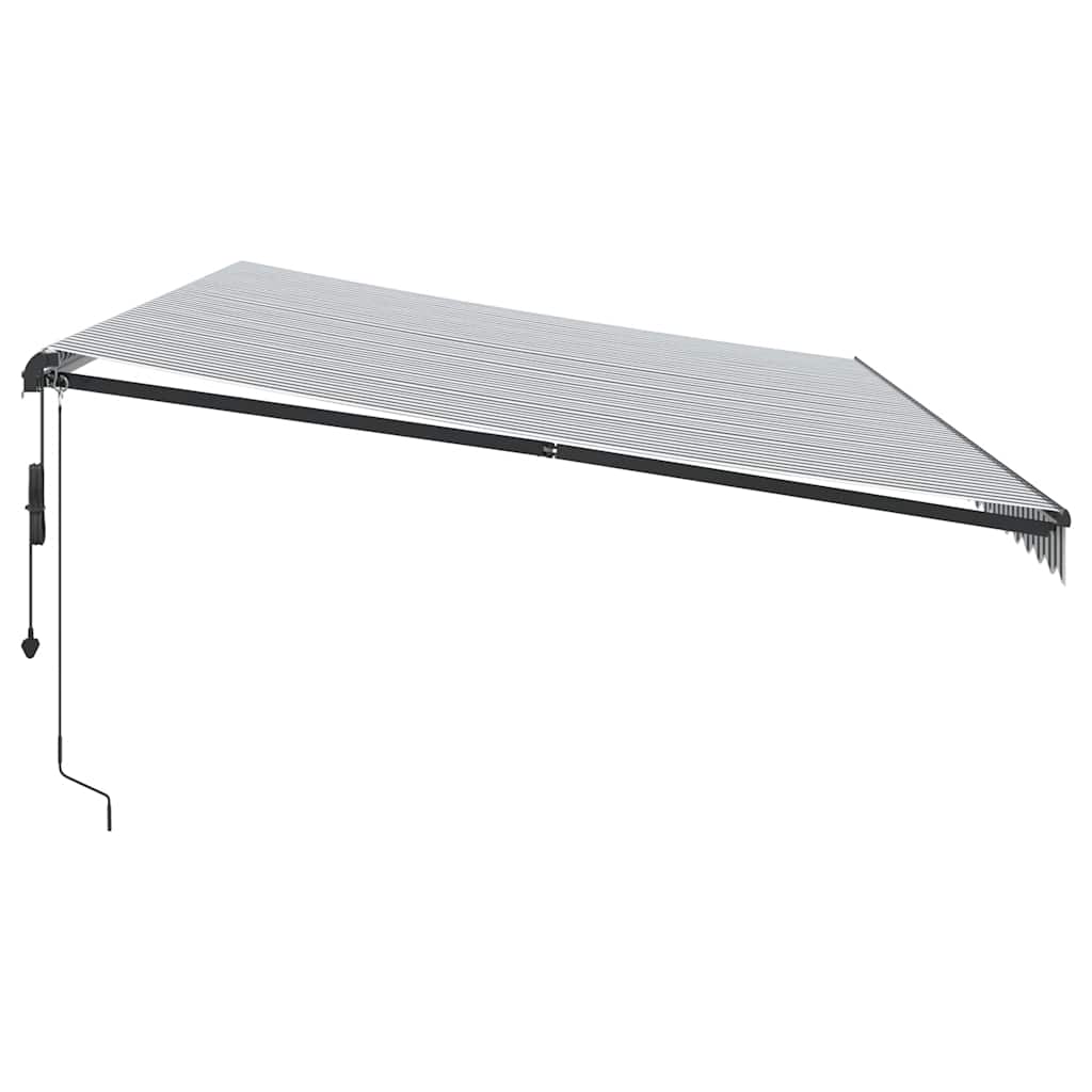 Luifel automatisch uittrekbaar 600x300 cm antracietkleur en wit