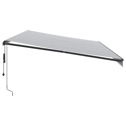 Luifel automatisch uittrekbaar 600x300 cm antracietkleur en wit