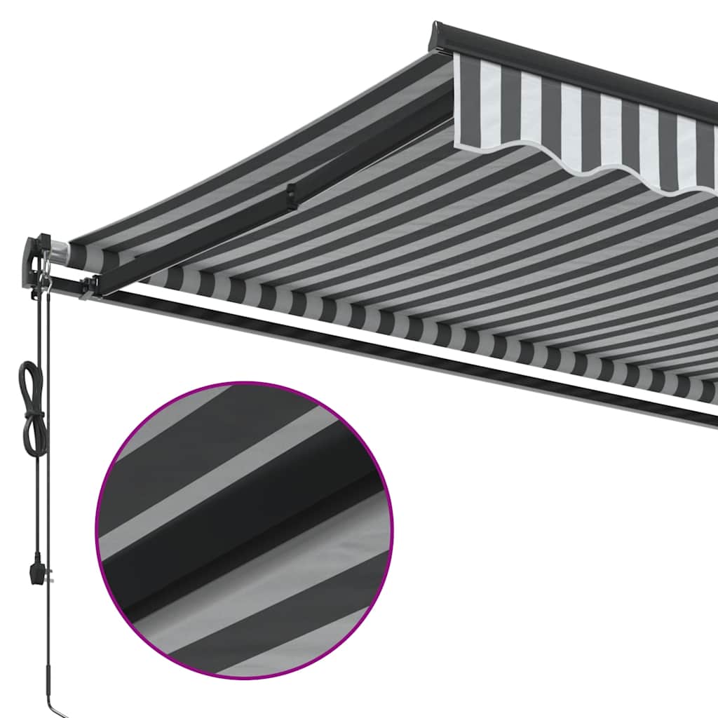 Luifel automatisch uittrekbaar 600x300 cm antracietkleur en wit