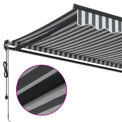 Luifel automatisch uittrekbaar 600x300 cm antracietkleur en wit