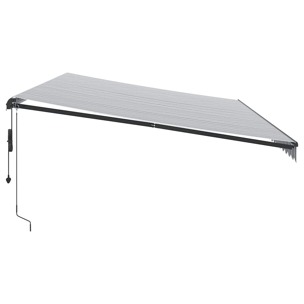 Luifel automatisch uittrekbaar LED 600x300 cm antraciet en wit