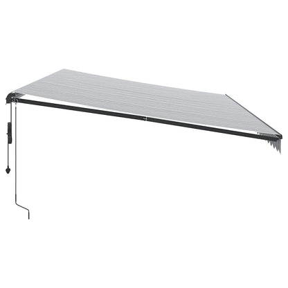 Luifel automatisch uittrekbaar LED 600x300 cm antraciet en wit