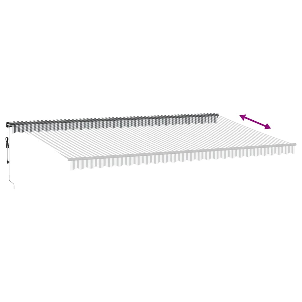 Luifel automatisch uittrekbaar LED 600x300 cm antraciet en wit