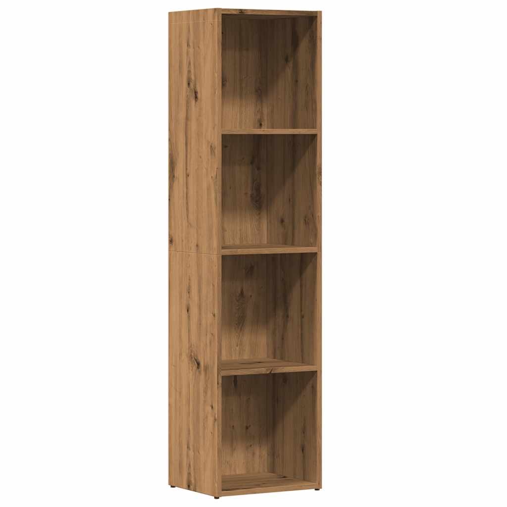 Boekenkast 36x30x143 cm bewerkt hout artisanaal eikenkleur