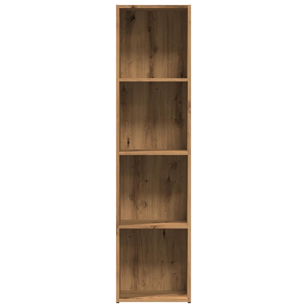 Boekenkast 36x30x143 cm bewerkt hout artisanaal eikenkleur