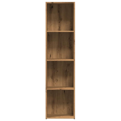 Boekenkast 36x30x143 cm bewerkt hout artisanaal eikenkleur