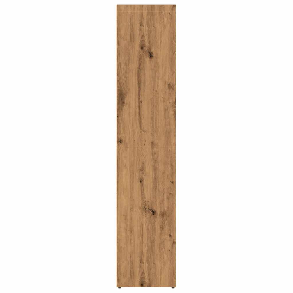 Boekenkast 36x30x143 cm bewerkt hout artisanaal eikenkleur