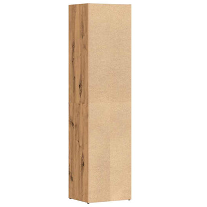Boekenkast 36x30x143 cm bewerkt hout artisanaal eikenkleur