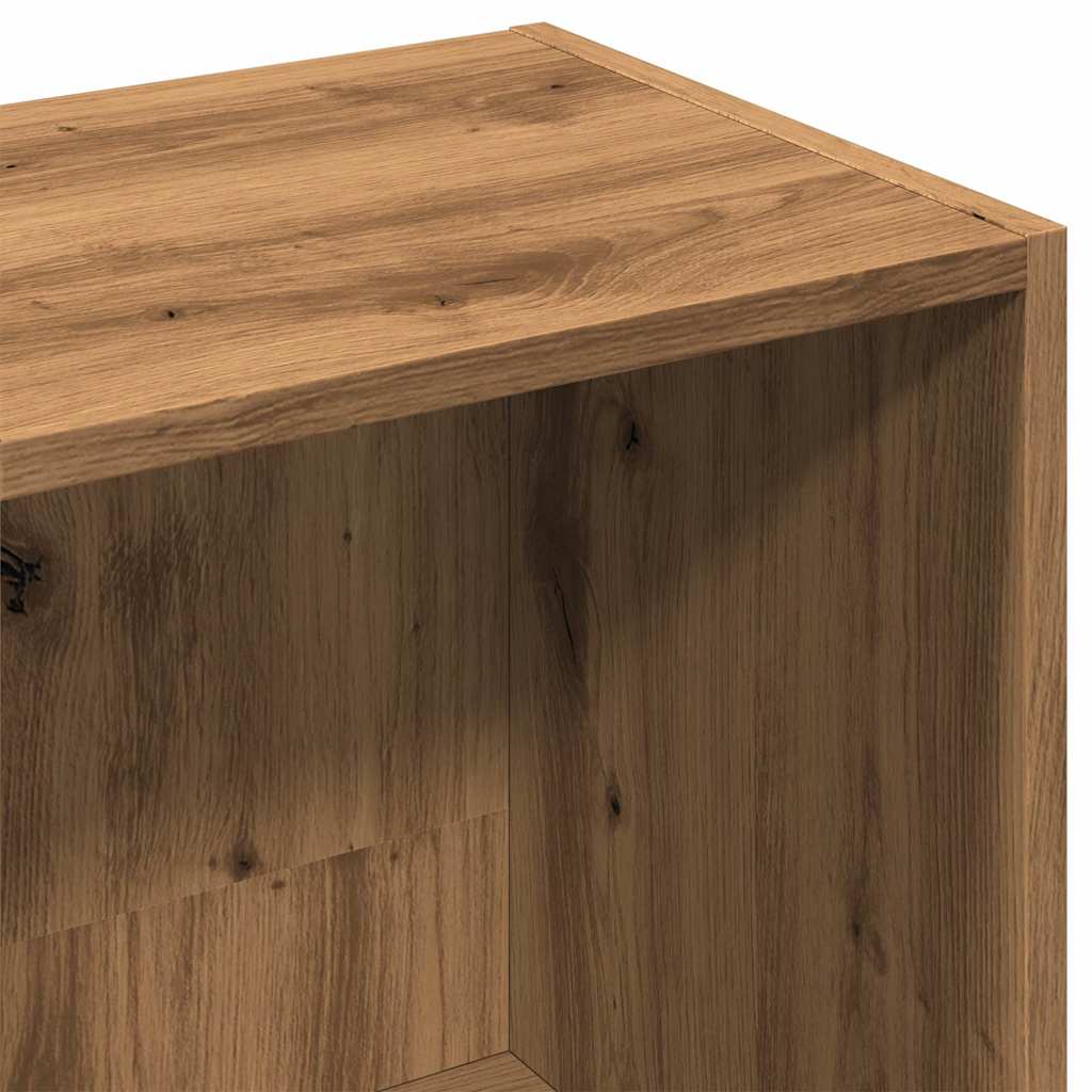 Boekenkast 36x30x143 cm bewerkt hout artisanaal eikenkleur