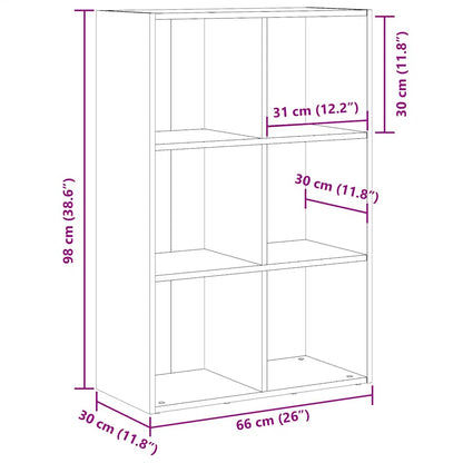 Boekenkast/dressoir 66x30x98 cm bewerkt hout artisanaal eiken