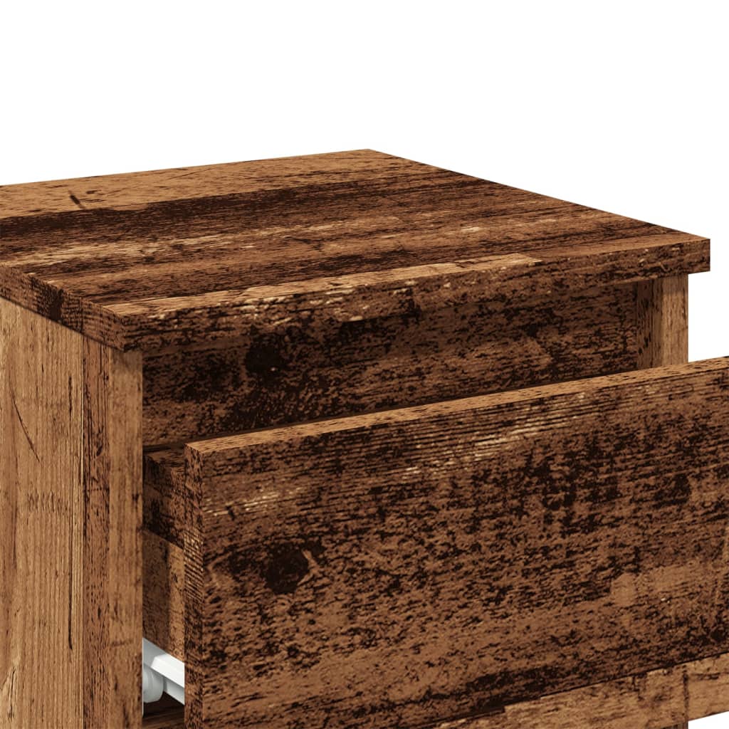 Nachtkastje 30x30x40 cm bewerkt hout oud houtkleurig