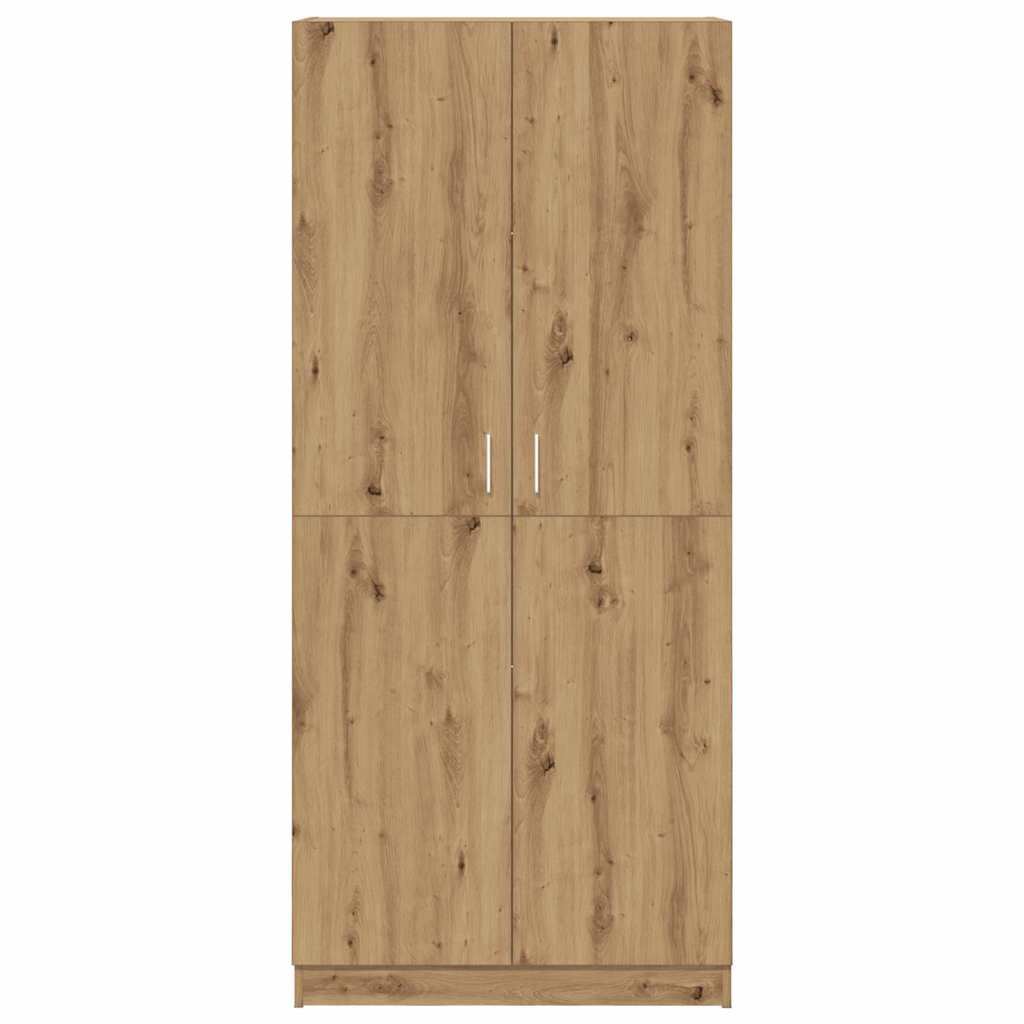 Kledingkast 80x52x180 cm bewerkt hout artisanaal eikenkleurig