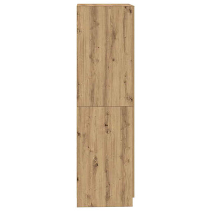 Kledingkast 80x52x180 cm bewerkt hout artisanaal eikenkleurig