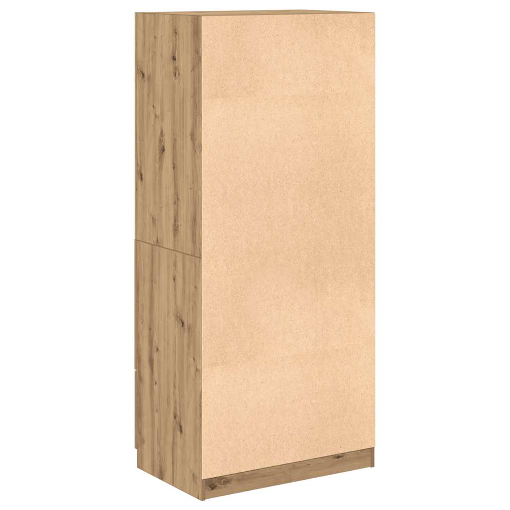 Kledingkast 80x52x180 cm bewerkt hout artisanaal eikenkleurig