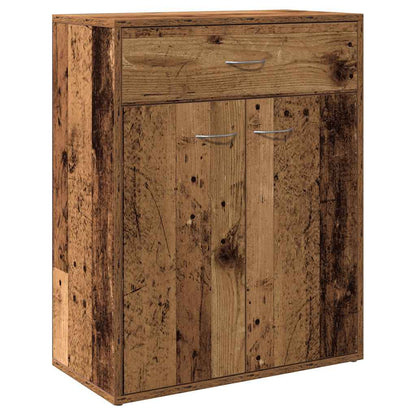 Dressoir 60x30x75 cm bewerkt hout oud houtkleurig