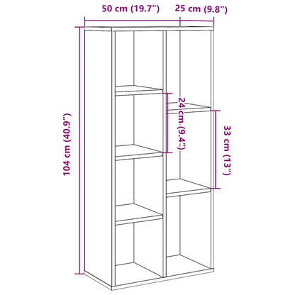 Boekenkast 50x25x104 cm oud houtkleurig