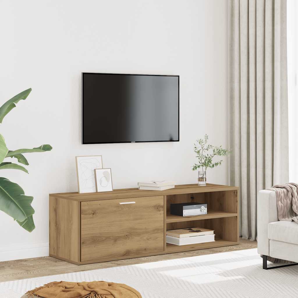 Tv-meubel 120x34x37 cm bewerkt hout artisanaal eikenkleur