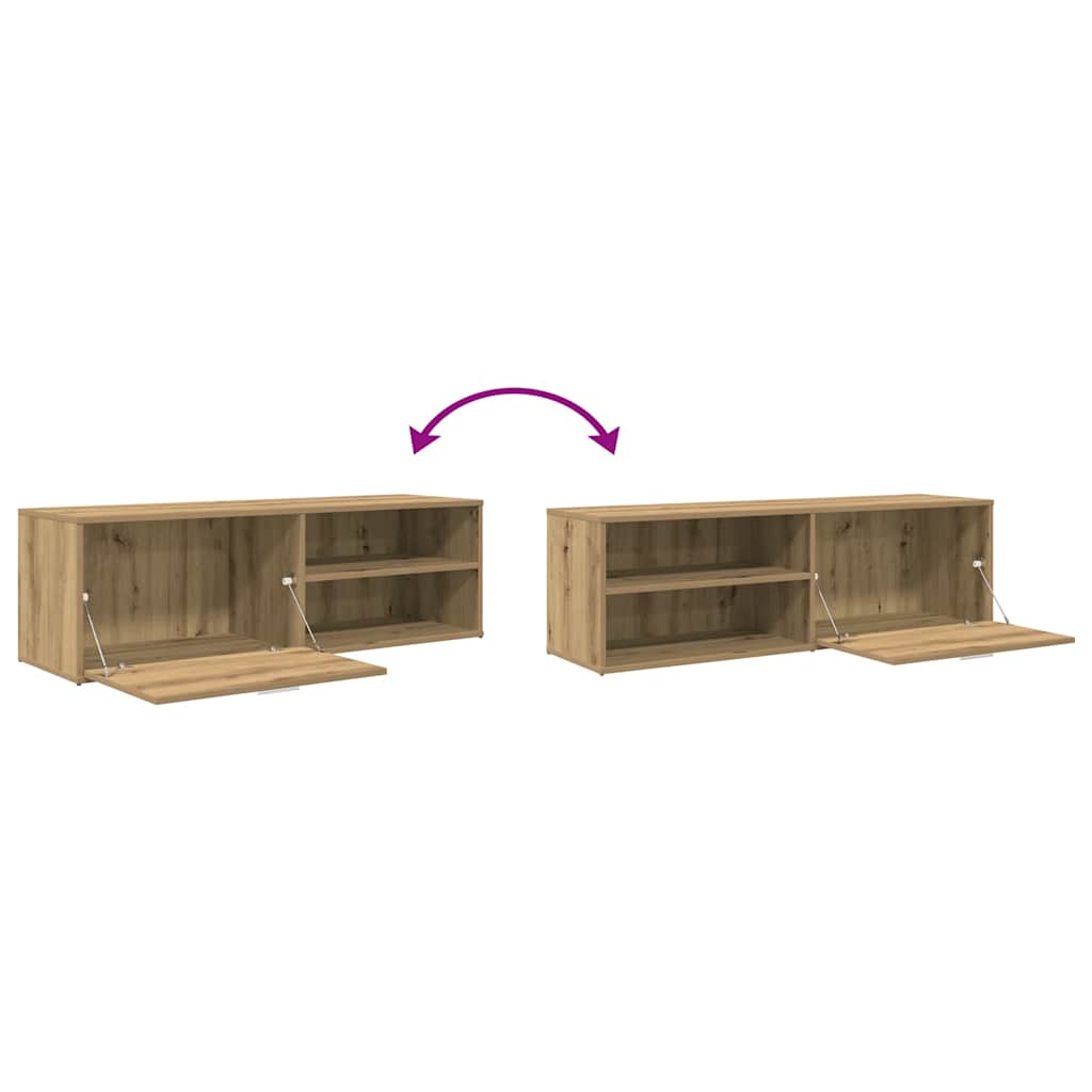Tv-meubel 120x34x37 cm bewerkt hout artisanaal eikenkleur