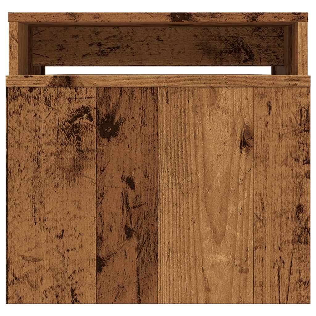 Salontafelset 100x48x40 cm bewerkt hout oud houtkleurig