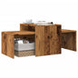 Salontafelset 100x48x40 cm bewerkt hout oud houtkleurig