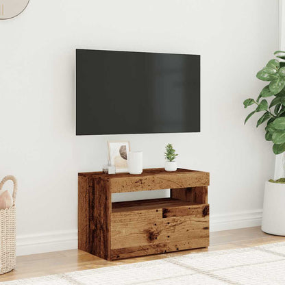 Tv-meubel met LED 60x35x40 cm bewerkt hout oud hout