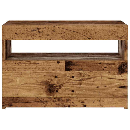 Tv-meubel met LED 60x35x40 cm bewerkt hout oud hout