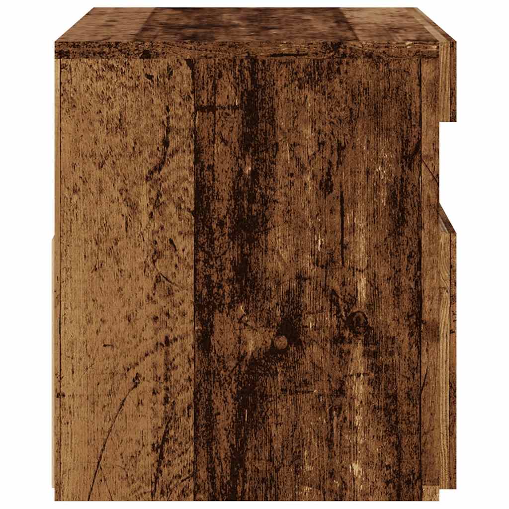 Tv-meubel met LED 60x35x40 cm bewerkt hout oud hout