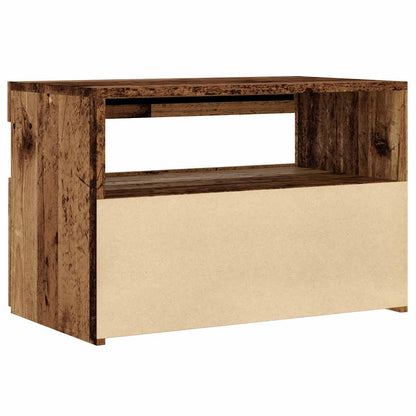 Tv-meubel met LED 60x35x40 cm bewerkt hout oud hout