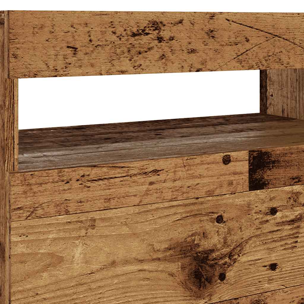 Tv-meubel met LED 60x35x40 cm bewerkt hout oud hout