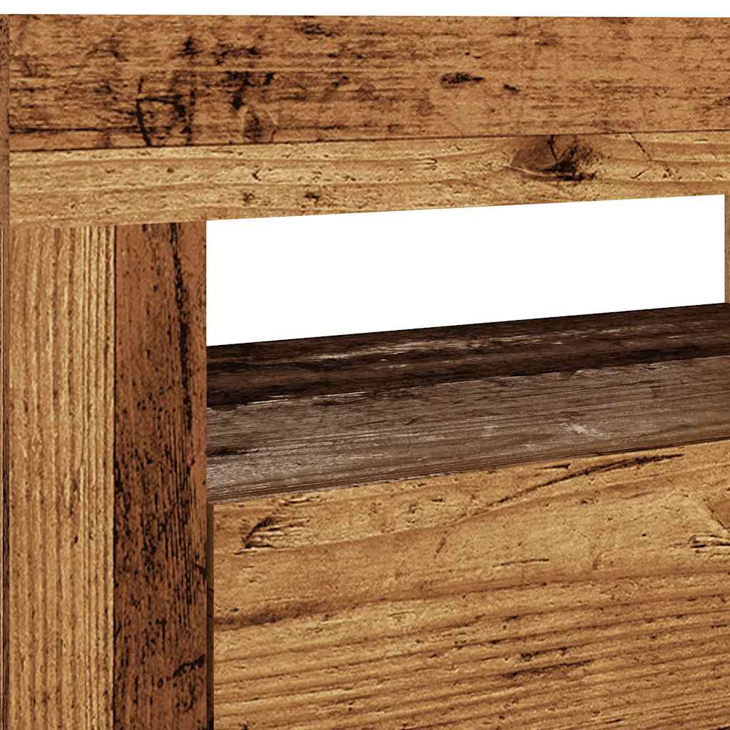 Tv-meubel met LED 120x35x40 cm bewerkt hout oud hout