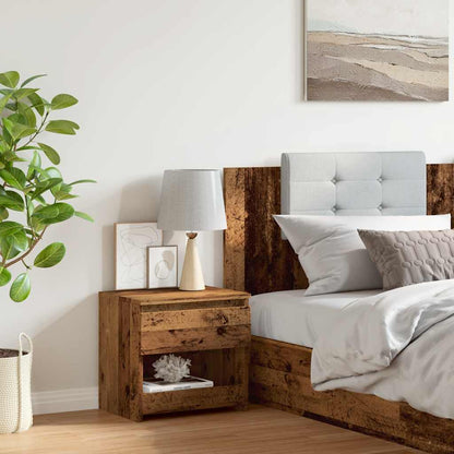Nachtkastje 40x30x39 cm bewerkt hout oud houtkleurig