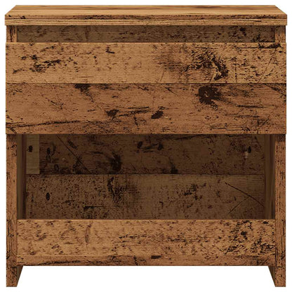 Nachtkastje 40x30x39 cm bewerkt hout oud houtkleurig