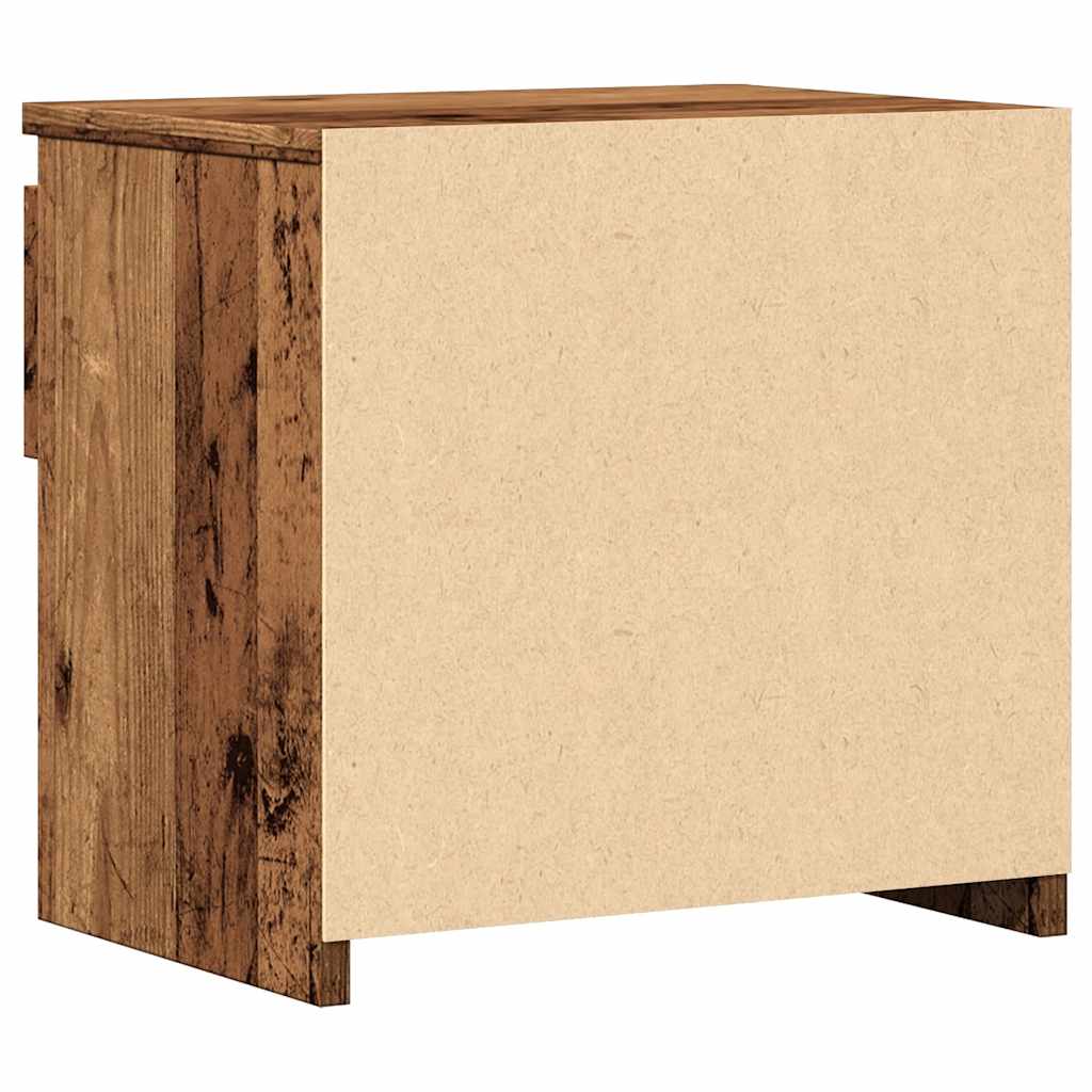 Nachtkastje 40x30x39 cm bewerkt hout oud houtkleurig