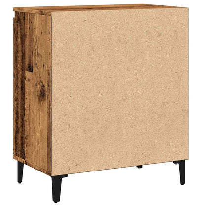 Dressoir 60x35x70 cm bewerkt hout oud houtkleurig
