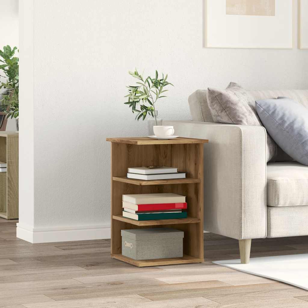 Dressoir 35x35x55 cm bewerkt hout artisanaal eikenkleur