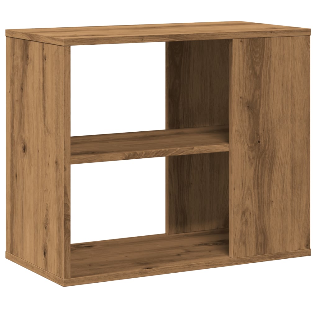 Bijzetkast 60x30x50 cm bewerkt hout artisanaal eikenkleur