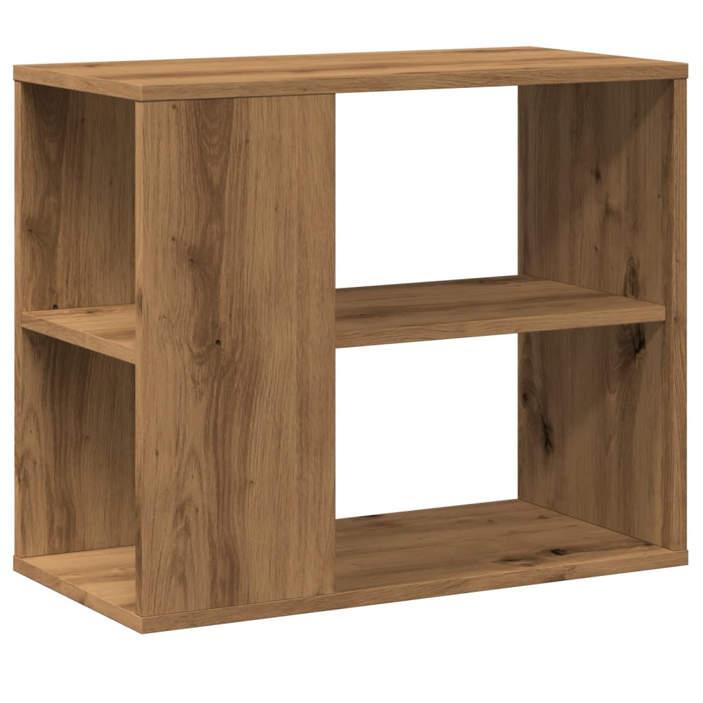 Bijzetkast 60x30x50 cm bewerkt hout artisanaal eikenkleur