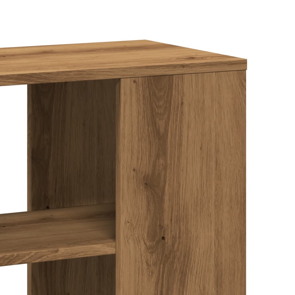Bijzetkast 60x30x50 cm bewerkt hout artisanaal eikenkleur