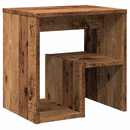 Nachtkastje 40x30x40 cm bewerkt hout oud houtkleurig