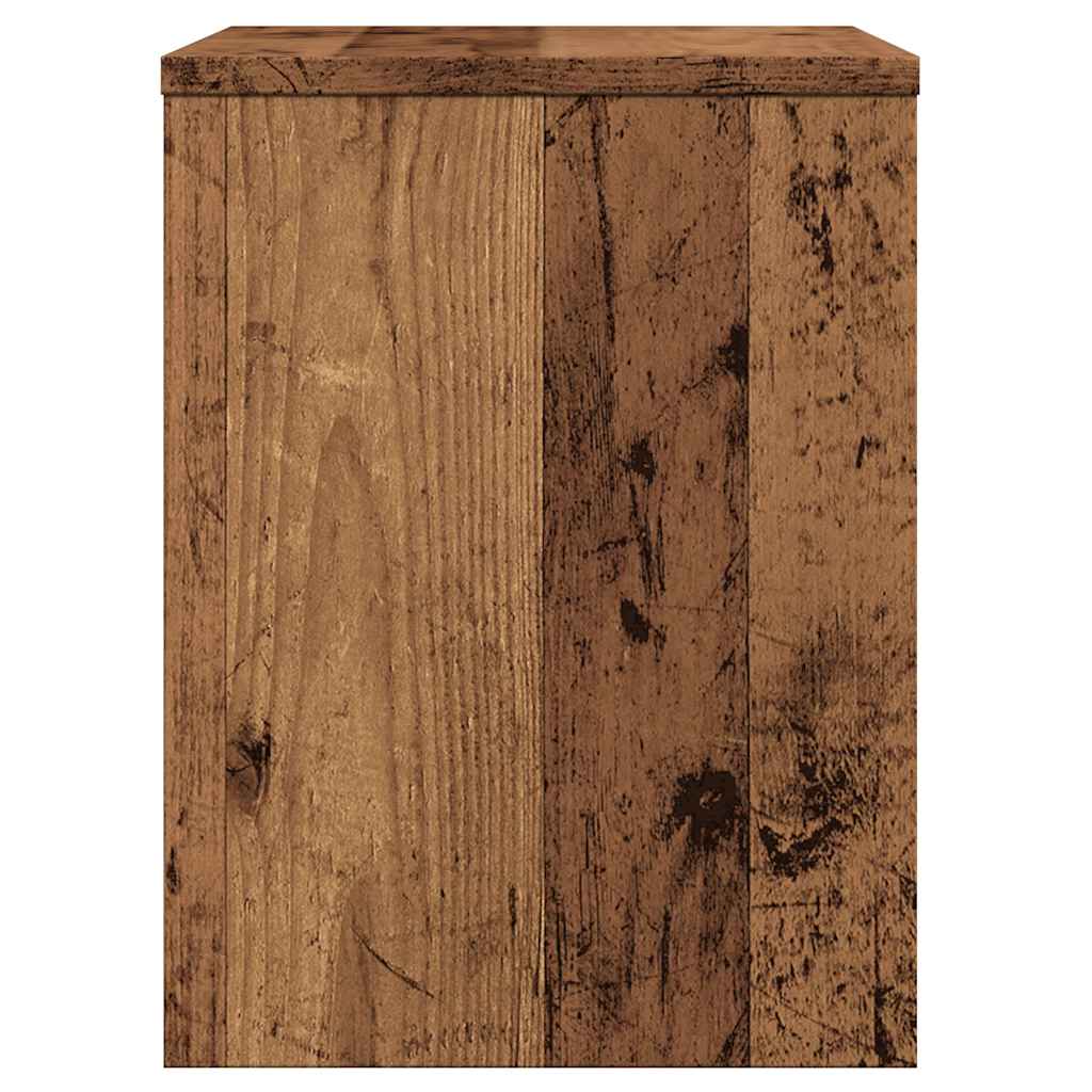Nachtkastje 40x30x40 cm bewerkt hout oud houtkleurig