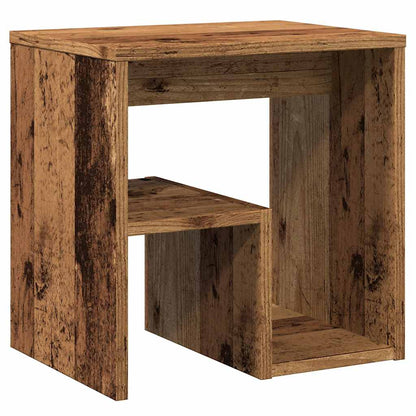 Nachtkastje 40x30x40 cm bewerkt hout oud houtkleurig