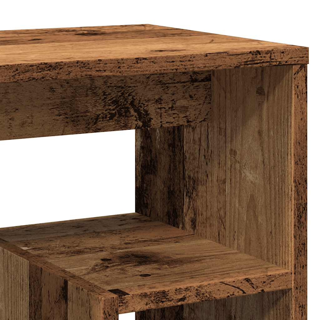 Nachtkastje 40x30x40 cm bewerkt hout oud houtkleurig